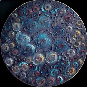 Jupiter`s North pole gouache