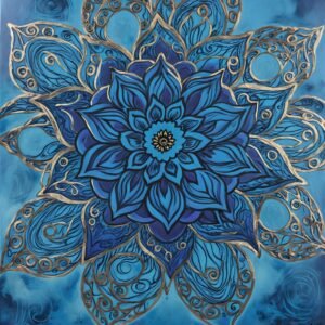 Flower mandala - golden lining